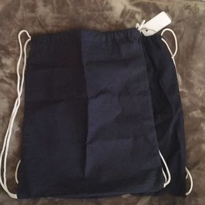 Navy Fabric drawstring bag, one left
